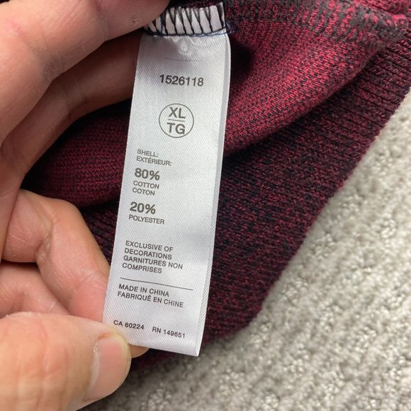 Robert Graham Sweater Men Extra Large XL Burgundy Knit 1/4 Zip Embroidered Cozy - Picture 5 of 9